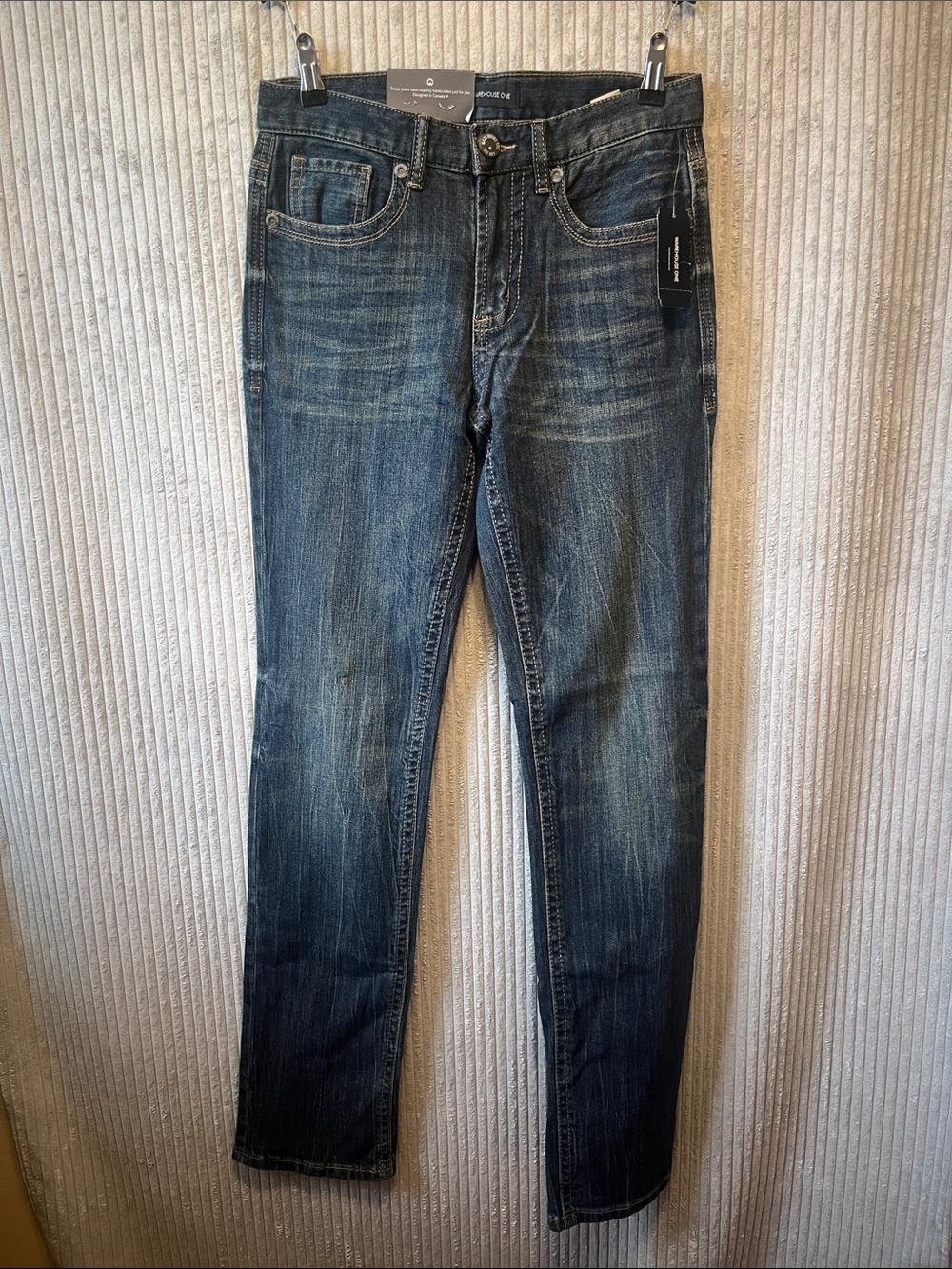 Men’s Slim-Straight Jeans in Vintage Dark Blue 26W/34L